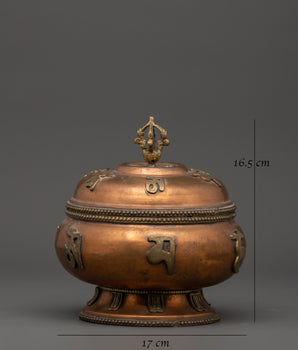 Traditional Religious Rice Pot | Brass Decor for Prayer and Offerings