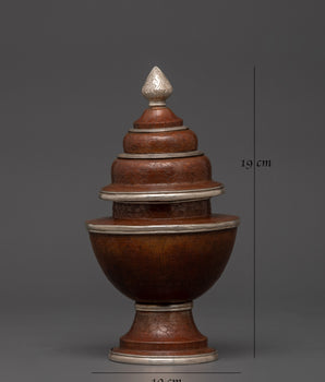 Tibetan Handmade Silver Plated Rice Pot | For Ritual and Ceremonies
