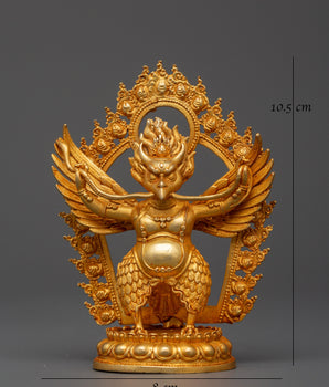 Fierce Garuda Gold-Plated Copper Sculpture | Altar, Protection & Spiritual Home Decor