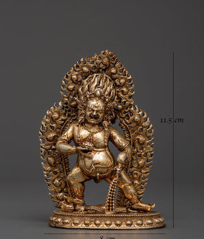 Black Dzambhala Tibetan Wealth Deity Statue | Copper Buddhist Sculpture for Home Decor