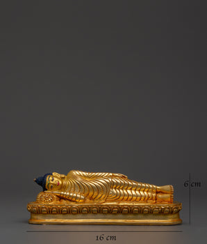 Gold-Plated Sleeping Buddha Statue | Meditation & Home Blessings