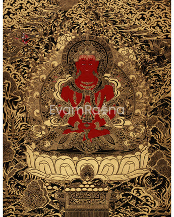 Tibetan Amitayus Buddha Thangka | Deity of Longevity and Infinite Life