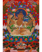 Traditional Manjushri Thangka | Radiant Symbol of Enlightened Wisdom