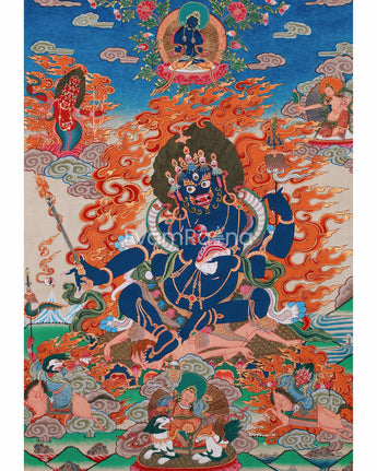thangka-of-4-armed-mahakala-protector-deity