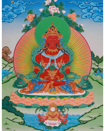 Hand-Painted Buddha Amitayus Thangka