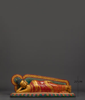 Hand-Carved Wooden Sleeping Buddha Statue | Symbolizing Peace and Enlightenment