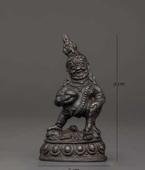 Handmade Figurine of Back Dzambhala | The Wrathful Wealth Deity