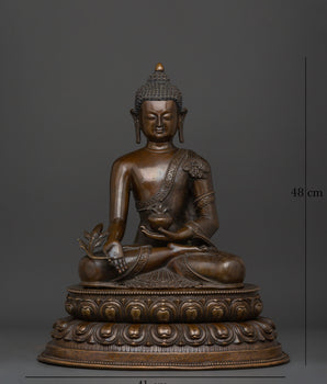 Medicine Buddha Bhaisajyaguru Statue | Handcrafted Tibetan Healing Deity