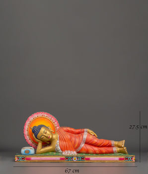 Wooden Sleeping Buddha Statue | 4.18kg Resting Buddha Figurine