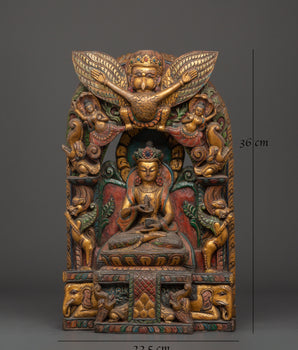 Handcrafted Wooden Vajrasattva Statue | Peaceful Deity of Purification