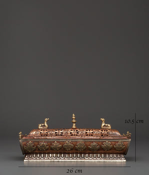 Tibetan Incense Burner with Auspicious Symbols | Brass & Copper