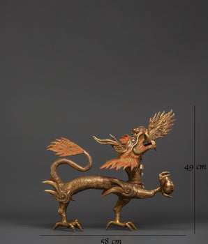 Dual Dragon Guardians Copper Statue Set | Handcrafted Feng Shui Dragon Decor