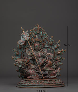 Namtoshe Buddhist Wealth God Statue in Oxidized Copper