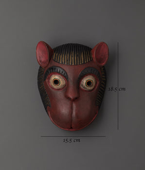 Tribal Monkey Mask Wall Hanging | Handcrafted Wooden Ethnic Decor