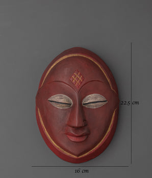 Handcrafted Red Face Mask Decor for Tribal and Ethnic Wall Art