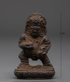 Black Dzambala Sacred Iron Statue | Tibetan Buddhist Wealth Deity for Prosperity