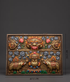 Brass Wall Hanging Art | Indian Elephant Relief Sculpture