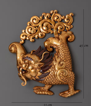 Golden Dragon Wall Hanging | Handcrafted Copper Mythical Decor