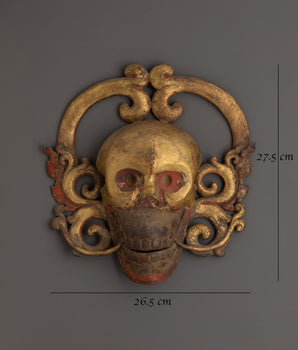 Gothic Wall Hanging | Skull Decor in Gold-Plated Copper