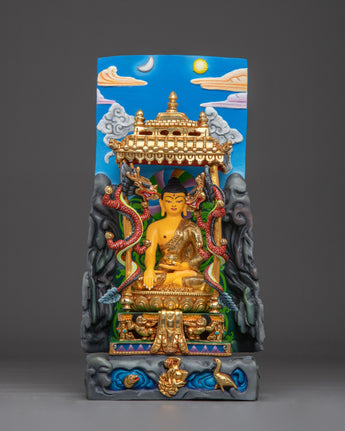 Handmade shakyamuni -buddha-with-throne-