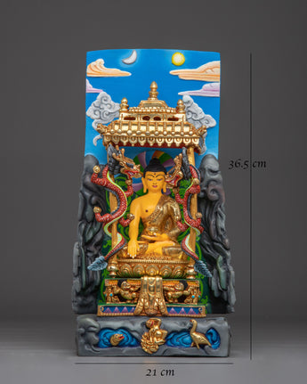 Handmade shakyamuni -buddha-with-throne-