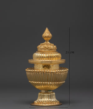Handcrafted Tibetan Rice Pot | Mercury Gold Plated Copper Rice Pot