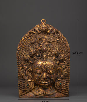 Mahakala Copper Wall Hanging | Fierce Protector Deity for Spiritual Strength