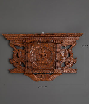 Shakyamuni Buddha Engraved Wall Hanging | Adina Wood Spiritual Home Decor