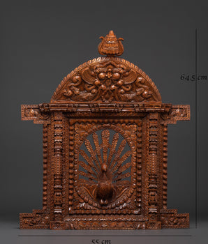 Hand-Carved Peacock Wall Art | Unique Adina Wood Sculpture