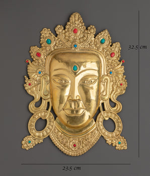 Buddhist Wall Art | Handcrafted Brass Buddha Face Sculpture