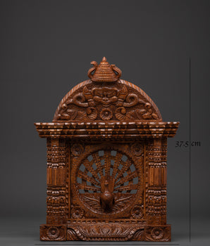 Heritage Home Decor | Hand-Carved Wooden Peacock Window