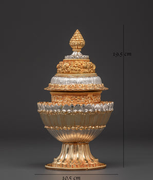 Tibetan Sacred Dhupur Rice Pot | Rice Pot for Tibetan Buddhist Rites and Rituals