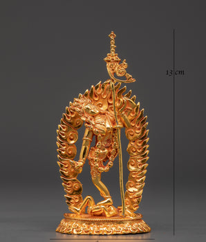 Vajrayogini Copper Sculpture | Handcrafted Gold-Plated Tibetan Goddess Statue
