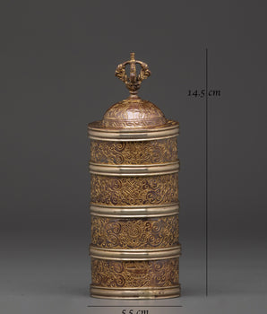 Handcrafted Copper & Brass Rice Pot for Ritual Offerings | Buddhist Ritual Item