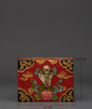 Handcrafted Wooden Tibetan Box | Authentic Handmade Storage Box