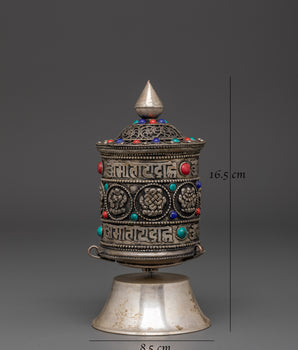 Handmade Brass Tibetan Prayer Wheel | Authentic Tibetan Spiritual Decor