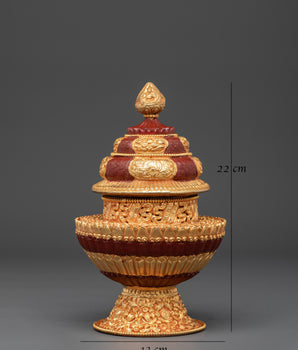 Handmade Tibetan Rice Offering Pot | Buddhist Ritual Vessel