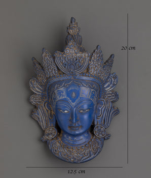 Buddhist Protector Mask Wall Hanging | Handcrafted Ceramic Spiritual Decor