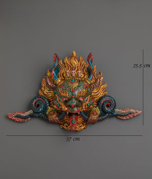Himalayan Guardian Spirit Wall Hanging | Ceramic Tibetan Protective Mask