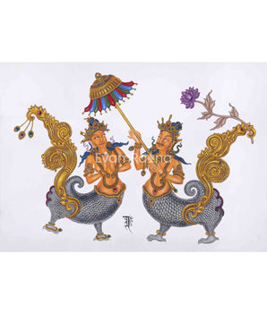 Makara Couple Thangka Prints for Eternal Bonding