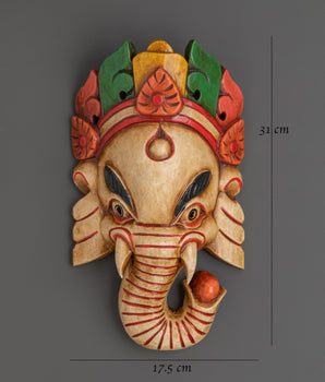 Handcrafted Ganesh Mask Wall Hanging | Altar and Spiritual Blessings