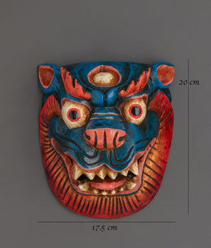 Snow Lion Wall Art | Handcrafted Tibetan Wooden Decor