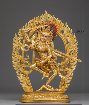Goddess of Magnetism Kurukulla Statue | Tibetan Copper Gold Plated Deity