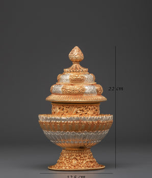 Himalayan Handcrafted Rice Pot | Traditional Copper & Silver Plated Art