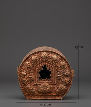 Handcrafted Spiritual Ghau Box | Copper Ritual Box for Meditation and Spiritual Practices