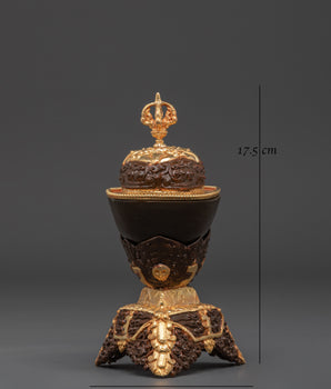 Tibetan Sacred Kapala Artifact | Handcrafted Gold Gilded Copper Ritual Cup