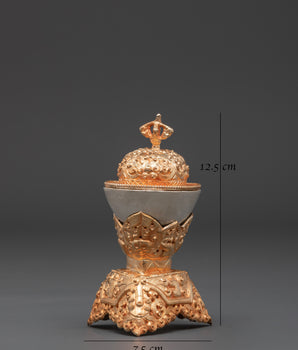 Sacred Traditional Kapala | Handcrafted Copper & Gold Plated Ritual Vessel