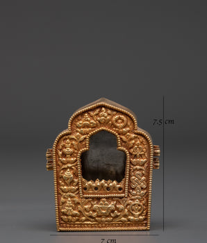 Handmade Spiritual Tibetan Ghau Box | Copper Gold Plated Ritual Box