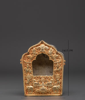 Handcrafted Sacred Traditional Tibetan Ghau Box | Copper & Gold Plated Ritual Box