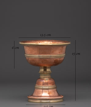 Brass Light Offering Butter Lamp | Offering Lamp For Meditation & Spiritual Practices